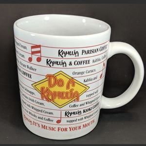 Kahlua Coffee Mug "Do A Kahlua" It's Music For Your Mouth White Cup Mix In Drink